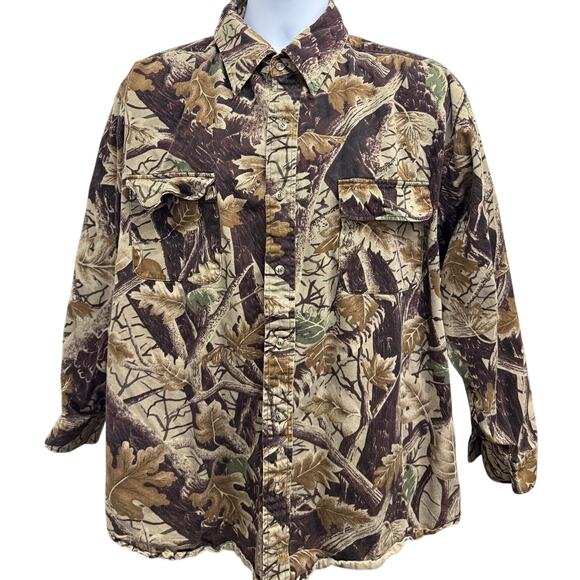 VTG 90s Master Sportsman Mens XL Cotton Shirt Camouflage Hunting Outdoor Long - Picture 1 of 4